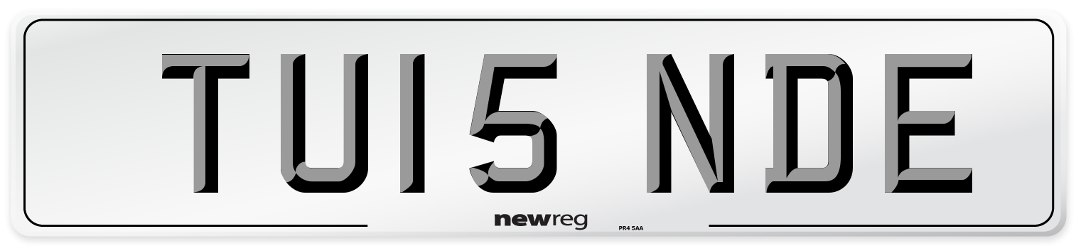 TU15 NDE Number Plate from New Reg